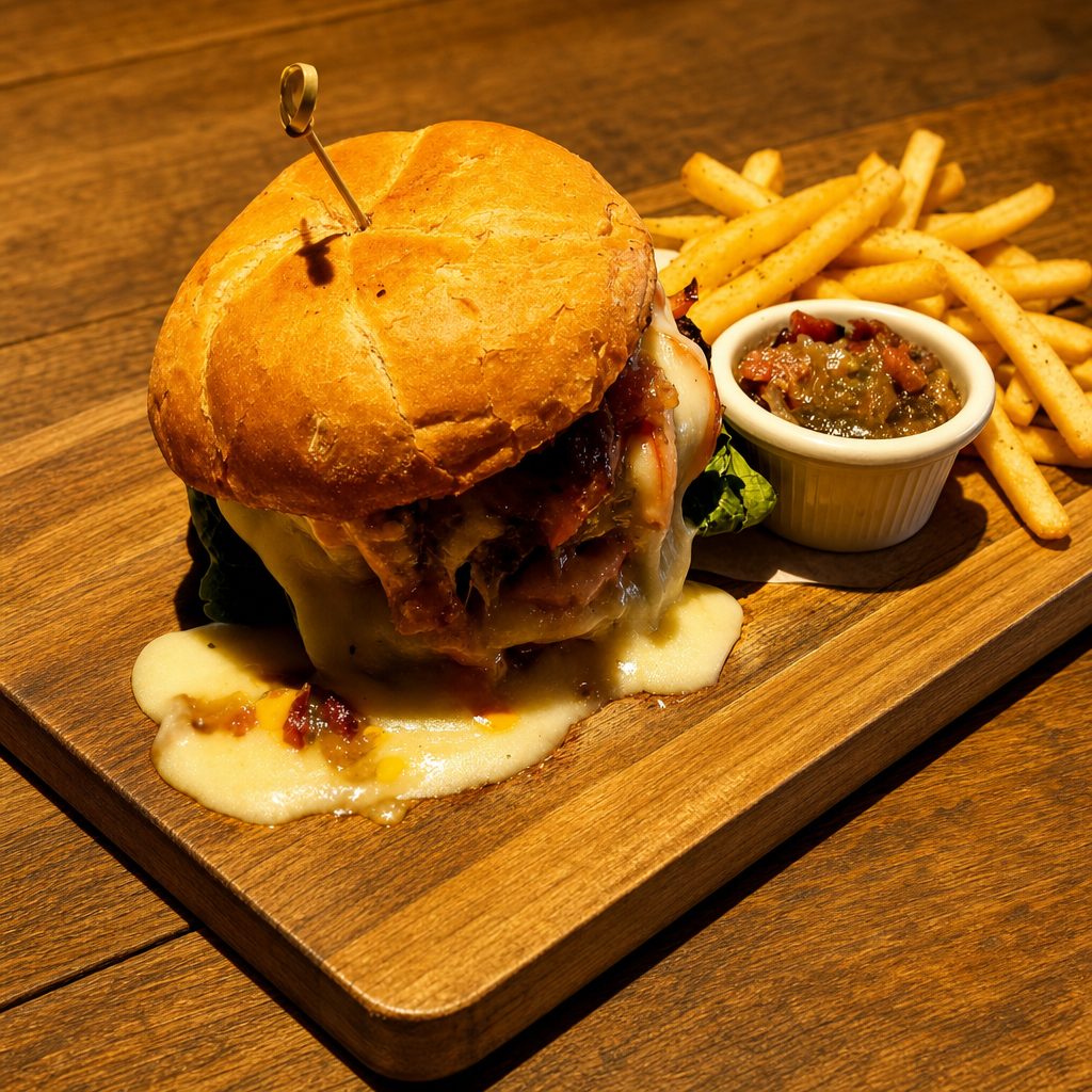 Cava's Wagyu Bacon Burger.