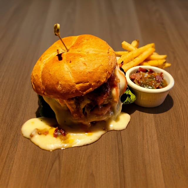 Cava's Wagyu Bacon Burger.